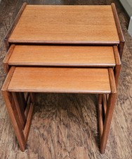 Keith Eatwell Vintage Nest Nesting Occasional Tables Set of Three Solid Wood