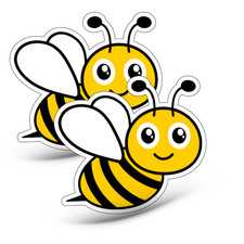 2 x BEE STICKERS Happy Bumble