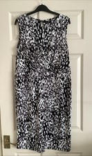 Ladies M&Co Black & White Patterned Dress - Size 16 - Brand New Without Tags