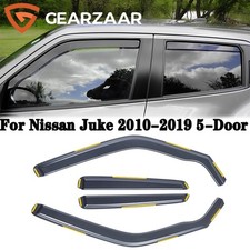 For Nissan Juke MK1 5 Door SUV 2010-2019 Wind Deflectors 4pcs Set Tinted + Clips