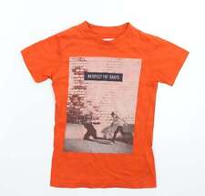 Minoti Boys Orange Cotton blend T-Shirt Size 5-6 Years