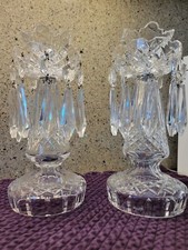 1 Pair Vintage Waterford Crystal "LISMORE" Candelabras 10”Tall 