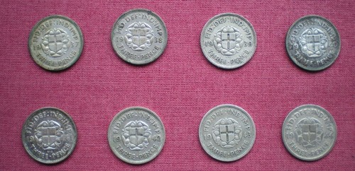 George silver threepence 3d - vi,