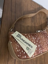Brown faux fur shoulder bag
