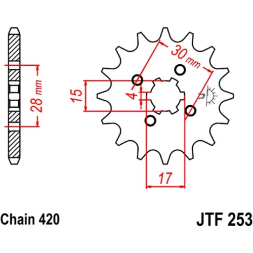 Gear pinion 17t pitch 420 - pinion,