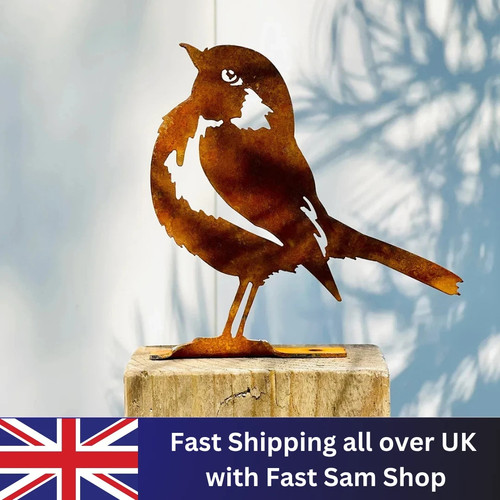Rusty metal robin - metal, garden