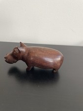 Wooden Hippo Figurine, Hand