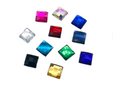 50 x Square Shape Acrylic Flat Back Rhinestones, EIMASS® Acrylic Range Gems