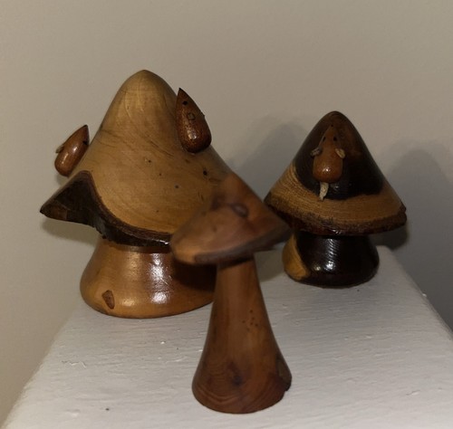 Turned wooden mushrooms - 3,