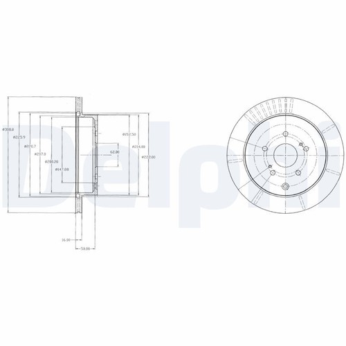 Rear brake disc - disc, delphi