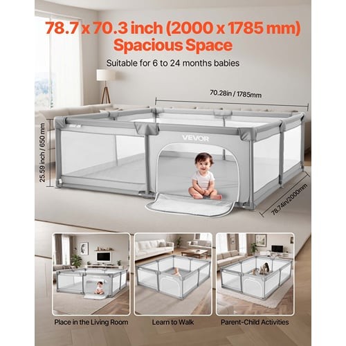 Baby playpen x - 78.7″,