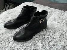 Black buckle ankle boots - black,