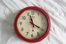 Retro Vintage Quartz Replica Smiths Sectric Red Wall Clock