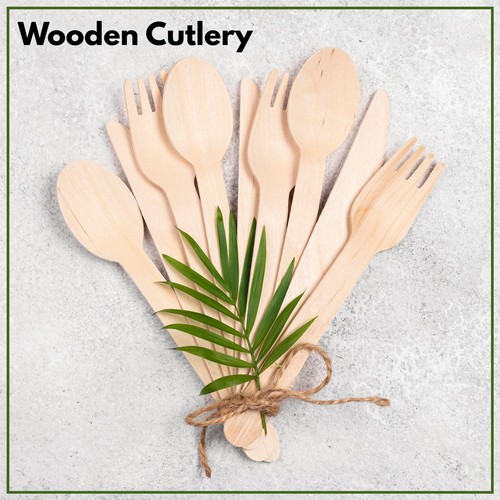 Disposable wooden cutlery - wooden,