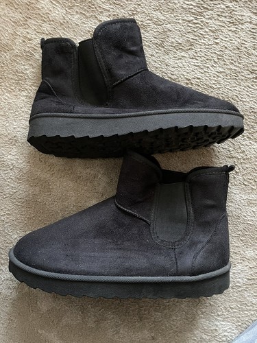 Ladies black suede - ankle, boots
