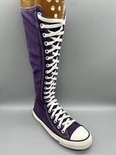 Converse All Star Knee High Boots Trainers Womens Uk 5 Goth Punk Rock Emo Purple