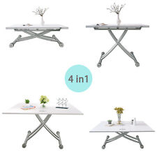 Adjustable Height Dining Coffee Table Computer Desk Modern Multifunctional White