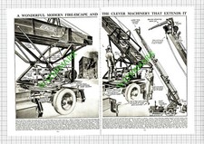 Mobile Fire Escape Merryweather & Sons - c.1930s 2-Part Cutting / Print