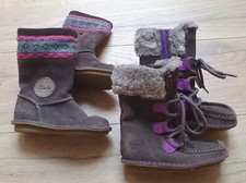 Clarks Infants Girls Suede Winter Boots Bundle Size 7f