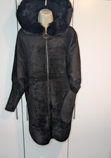 Italian warm black alpaca coat