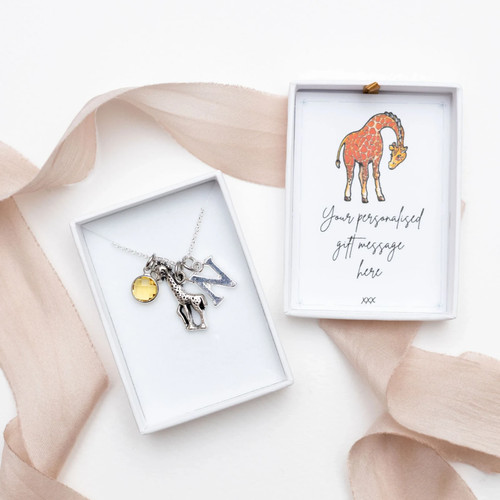 Giraffe necklace personalised