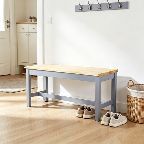 Grey bench 90cm dining room - grey,