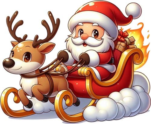 Christmas santa reindeer - christmas,