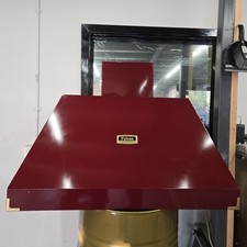 Falcon Range Cooker Hood Extractor Fan In Cranberry Red And Brass