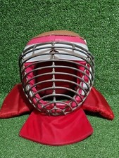 Vintage Japanese Kendo Mask Leather With Leather Padded Protection & Steel Grill