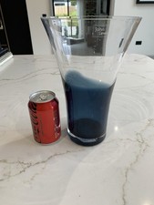 JOHN LEWIS flora glass  vase in cased sapphire (blue ombre) 26 cm tall