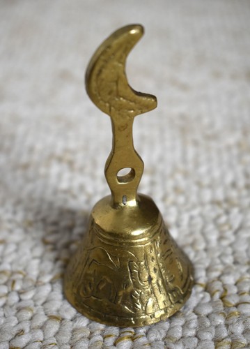 Gold metal moon - gold, shaman