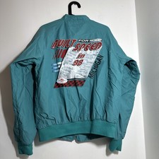 Hartwell sports vintage wind breaker Bomber Michigan Car Racing Size Medium