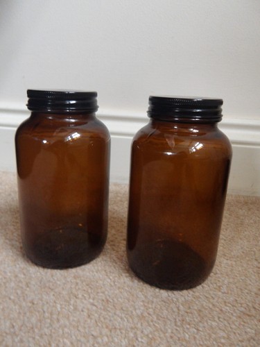 Amber glass jars with - glass,