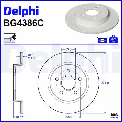 Brake disc delphi bg4386c - bg4386c, for