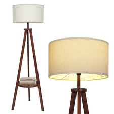 Tripod Shelf Floor Lamp Wooden
