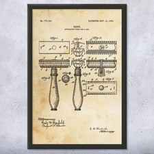 Shaving Razor Patent Wall Art