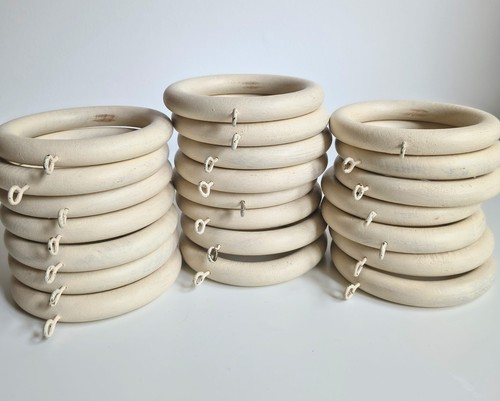 Large wooden curtain rings
