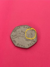 Circulated The Tale Of Peter Rabbit 50p Coin With Rare error Misprint Beatrix