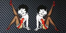 Betty boop Motorcycle graphics stickers decals x 2 GB Union jack flag design