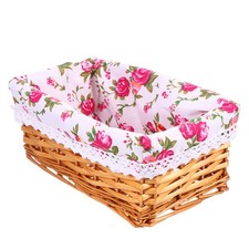 1 Pc  Handmade Storage Box Oblong Picnic Basket Wicker Flower Basket