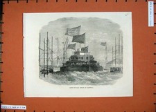 Old Antique Print 1871 Launch