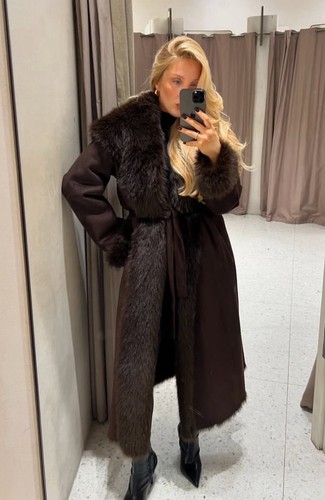 Zara new woman belted faux - zara,