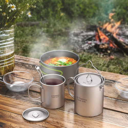 3pcs titanium cookware set pot - cookware,