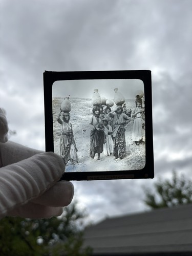 Glass magic lantern slide - glass,