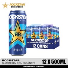 Rockstar Energy Drink Blueberry Pomegranate (12 x 500ml) Cans - Sports Beverage