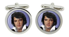 Elvis 1972 Cufflinks in Chrome