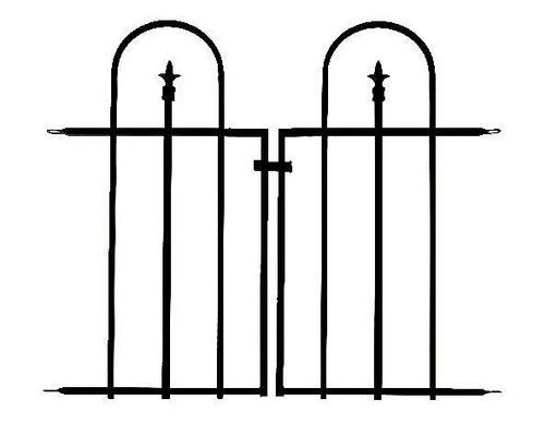 Triple arch finial gate - gate, black