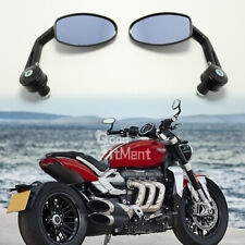7/8" Oval Bar End Rearview Mirrors For Triumph Rocket 3 III America Touring
