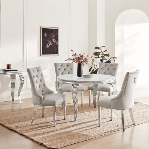 Skye round white marble - white,