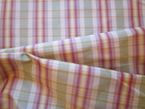 Ivory off white silk plaid - silk,